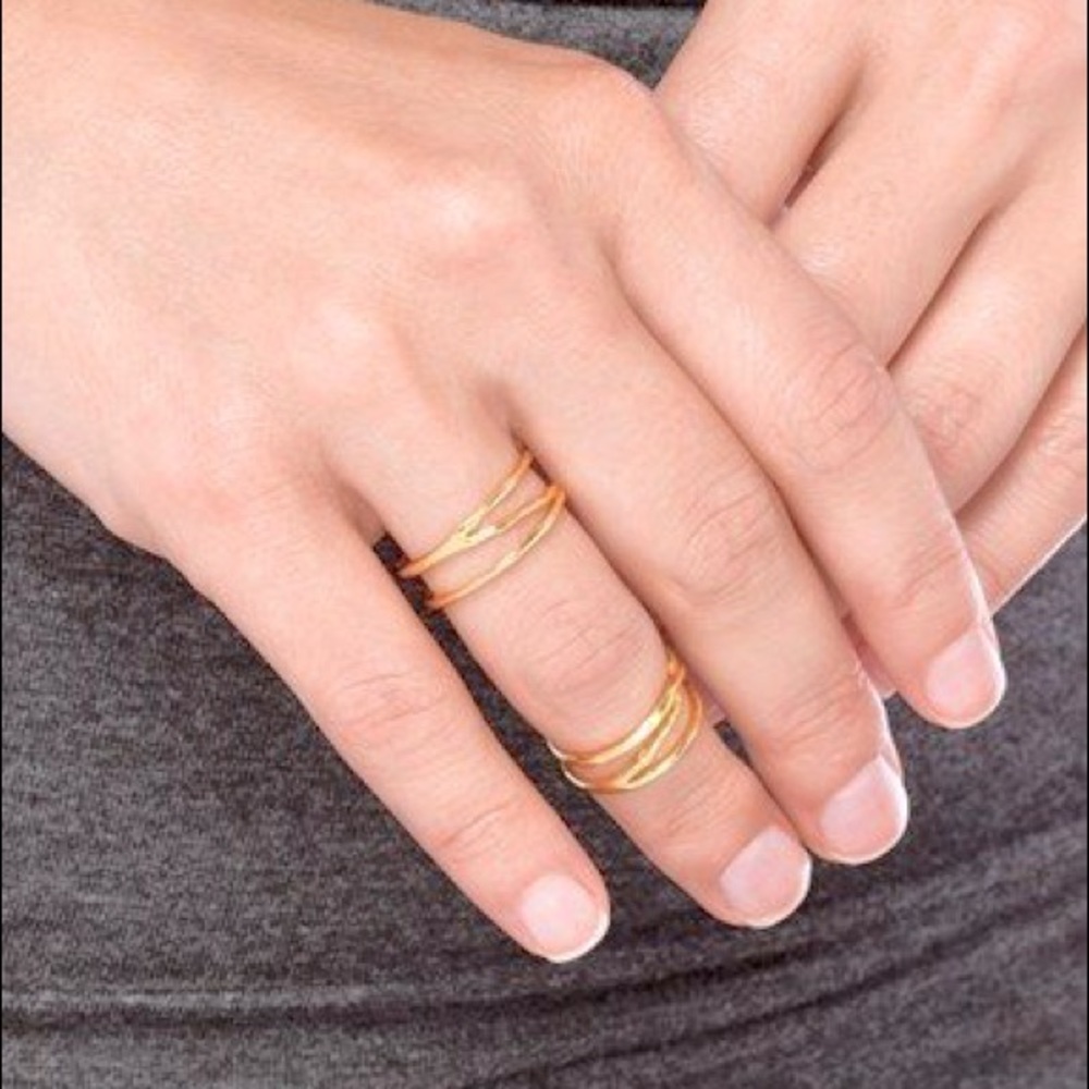 NWT! *RETIRED* gorjana Isla Ring + Midi (Set of 2) (Gold) (Size 6 + 4)
